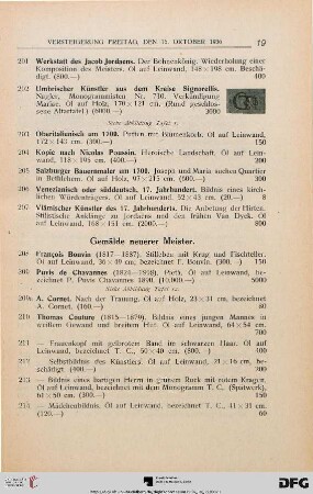 Gemälde neuerer Meister. (Nr. 208-232)