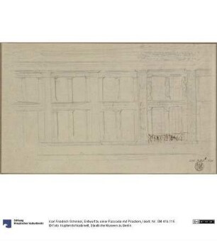 Entwurf zu einer Fassade mit Pilastern