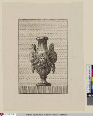 [Vase mit Mascaron und aus Blattwerk gebildeten Griffen]
