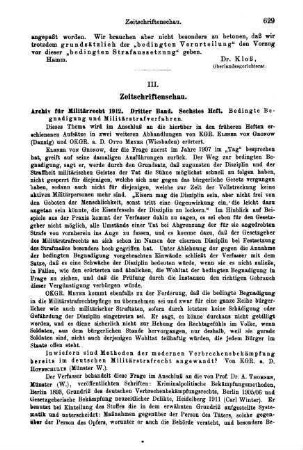 629-630, Archiv für Militärrecht 1912. Dritter Band, Sechstes Heft