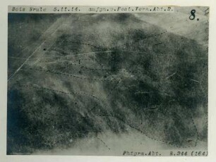 Foto von Schützengräben im Bois Brûlé (Luftbild)