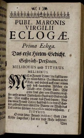 Publ. Maronis Virgilii Eclogæ.