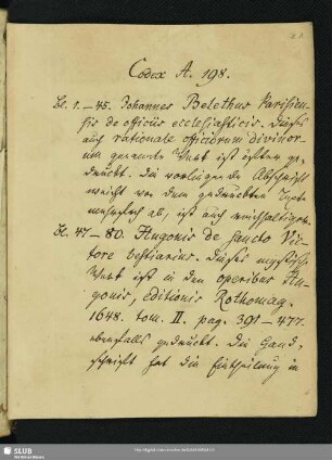 [Beschreibung / Inhaltsverzeichnis zur Handschrift]