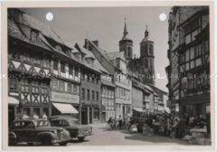Göttingen, Johannisstraße und Türme der Kirche St. Johannis