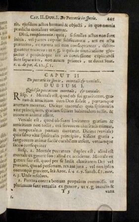 441-447, Cap. II. De Distinctione Peccatorum.