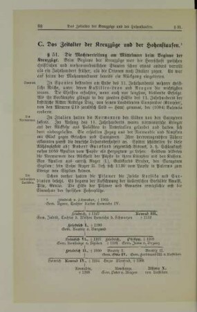 C. Das Zeitalter der Kreuzzüge und der Hohenstaufen