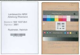 Entnazifizierung Heinrich Rustmeier , geb. 23.07.1880 (Fachvorsteher)