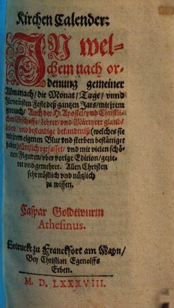 Kirchen Calender