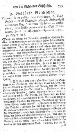 Virorum de re publica bene meritorum, Jo. Frid. Polaci et Wolf Balthasar Adolphi Steinwehrii memoria.