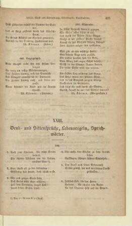 XXIII. Denk- und Sittensprüche, Lebensregeln, Sprichwörter