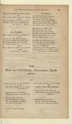 XXIII. Denk- und Sittensprüche, Lebensregeln, Sprichwörter