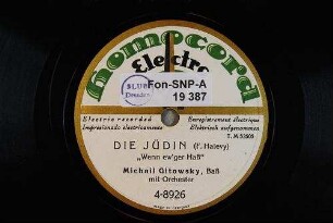 Die Jüdin : "Wenn ew'ger Haß" / (F. Halevy)