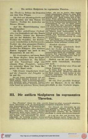 III. Die antiken Skulpturen im sogenannten Theseion