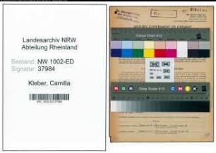 Entnazifizierung Camilla Kleber, geb. 14.05.1896 (Lehrerin)