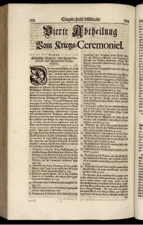 Vierte Abtheilung. Vom Kriegs-Ceremoniel.
