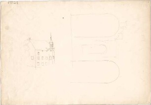 ohne Verfasserangabe; verschiedene Skizzen - Gebäude (Perspektive, Detail)