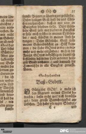 Sechzehendes Buß-Gebett.