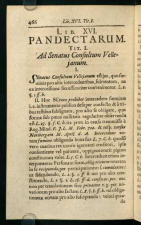 466-489, Tit. I. Ad Senatus Consultum Vellejanum - Tit. III. Depositi vel contra
