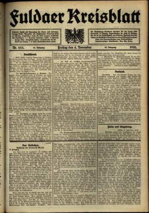 Ausgabe vom Freitag, den 04. November 1910.