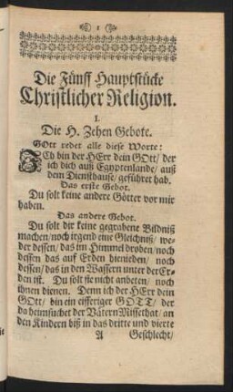 Die Fünff Hauptstücke Christlicher Religion