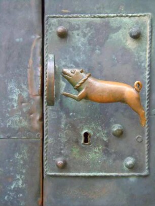 Quedlinburg - Stiftskirche : Türklinke an der Stiftskirche, aufgenommen in Quedlinburg am 27. April 2014. Foto Uwe Gerig
