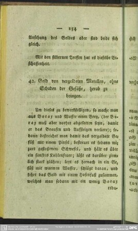 42. Gold von vergoldeten Metallen, ohne Schaden der Gefäße, herab zu bringen