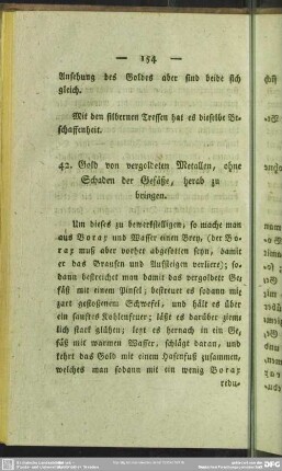42. Gold von vergoldeten Metallen, ohne Schaden der Gefäße, herab zu bringen