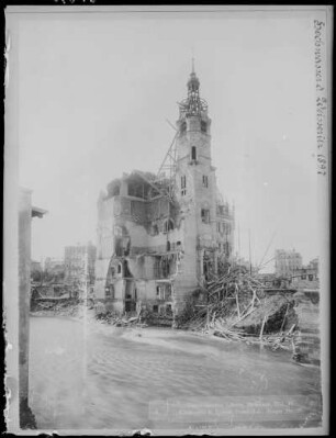 Dresden-Löbtau, Rathaus nach Zerstörungen durch Weißeritzhochwasser 1897