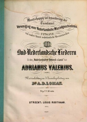 Oud-nederlandsche liederen : uit den Nederlandtschen Gedenck-clanck ; (1626)