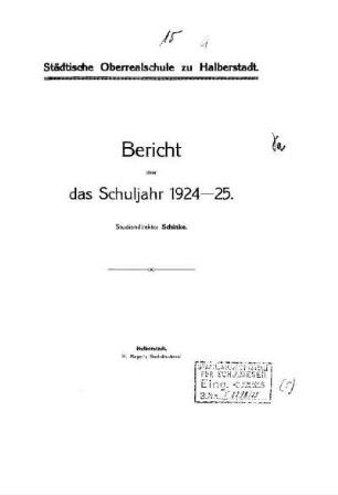 1924/25: Bericht ... - 1924/25