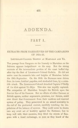 Part I. Extracts from narratives of the campaigns of 1824-25