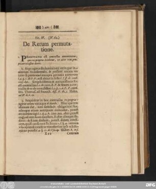 Tit. IV. (IV. 64.) De Rerum permutatione.