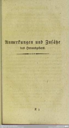Anmerkungen und Zusätze des Herausgebers