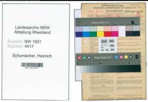 Entnazifizierung Heinrich Schumacher, geb. 20.06.1900 (Verw.Sekretaer)