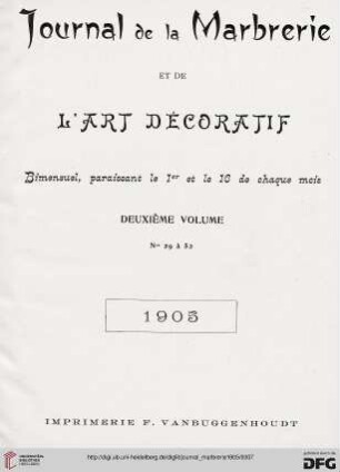 2: Journal de la marbrerie et de l'art décoratif: bimensuel