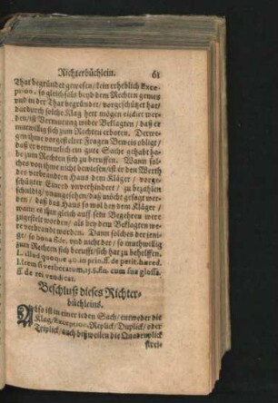 Beschluss dieses Richterbüchleins.