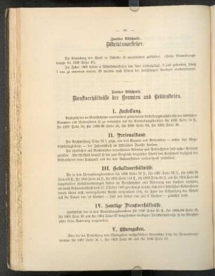 Dritter Abschnitt. Dienstverhältnisse der Beamten und Bediensteten.