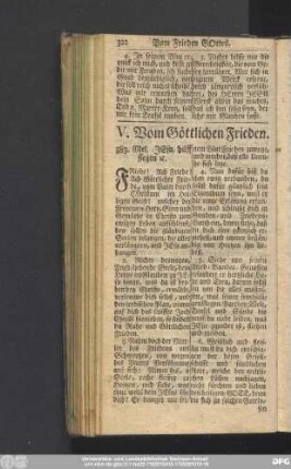 V. Vom Göttlichen Frieden.