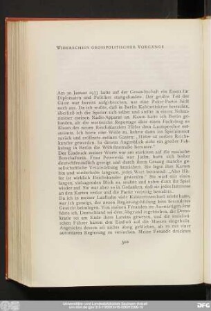 Widerschein großpolitischer Vorgänge