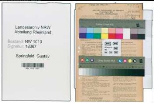 Entnazifizierung Gustav Springfeld , geb. 19.10.1895 (Eisenbahner)