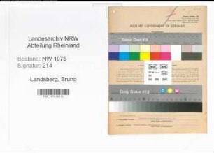 Entnazifizierung Bruno Landsberg , geb. 06.12.1895 (Oberpostsekretaer)