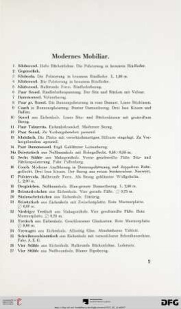 Modernes Mobiliar (Nr. 1-73)