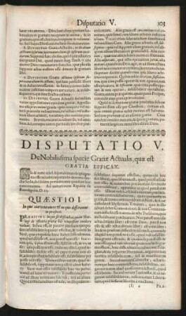 Disputatio V. De Nobilissima specie Gratiae Actualis, quae est Gratia Efficax.