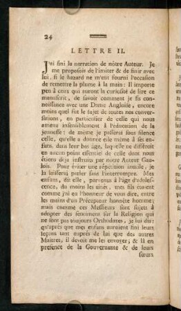 24-33, Lettre II.