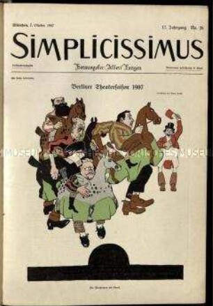 Satirische Wochenzeitschrift Simplicissimus. 12. Jahrgang 1907/08