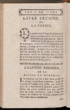 Chapitre Premier. De La Poesie En General.