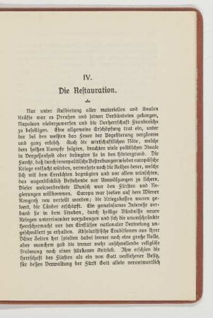 IV. Die Restauration