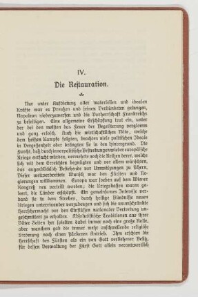 IV. Die Restauration