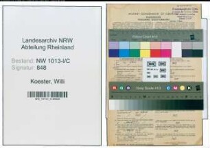 Entnazifizierung Willi Koester , geb. 13.01.1920 (Maurer)