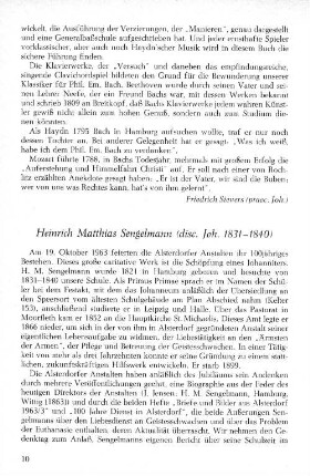 Heinrich Matthias Sengelmann (disc. Joh. 1831-1840)